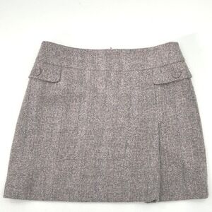 Esprit Wool Mini Skirt Gray Tweed Academia Preppy Old Money Chic Size 6